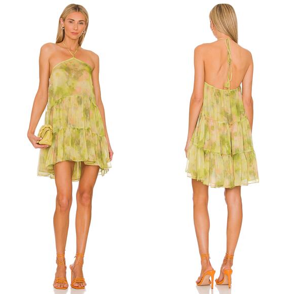 Misa Sastra Dress Chartreuse Abstract - Picture 1 of 9